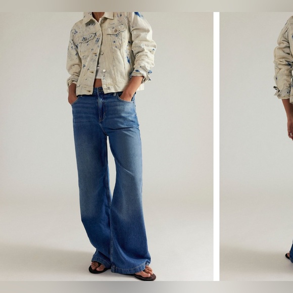 We The Free Denim - We The Free Blue Flare & Wide Leg Jeans